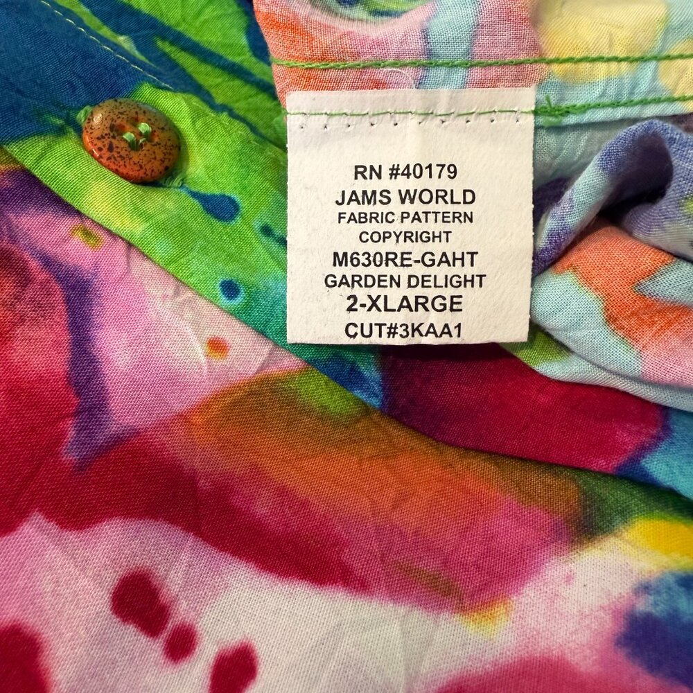 JAMS WORLD HAWAIIAN ALOHA Short Sleeve Shirt - XXL Garden Delight NWT - Picture 8 of 9
